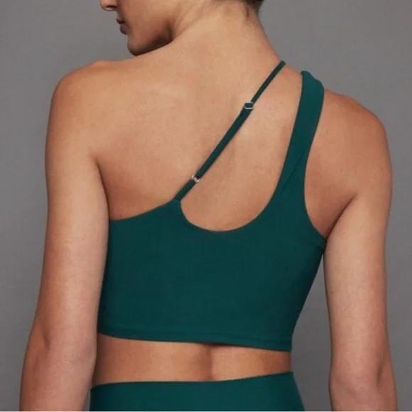 carbon38 one shoulder sports bra ponderosa pine green small melt - Picture 2 of 6